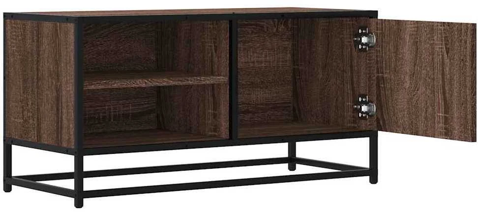 TV staliukas Televizoriaus spintelė, ruda, 80x34,5x40cm, mediena ir metalas