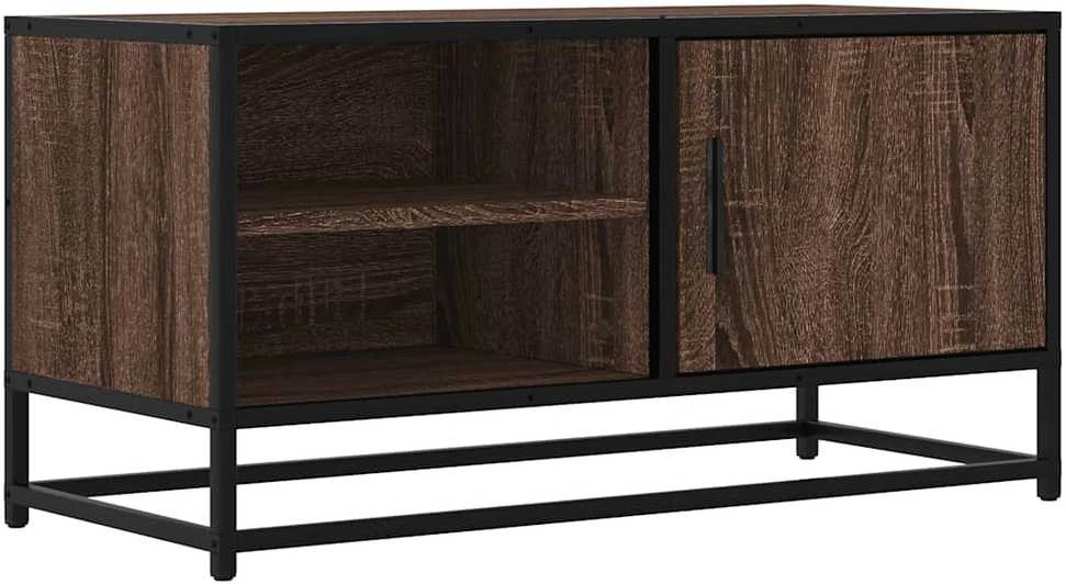 TV staliukas Televizoriaus spintelė, ruda, 80x34,5x40cm, mediena ir metalas