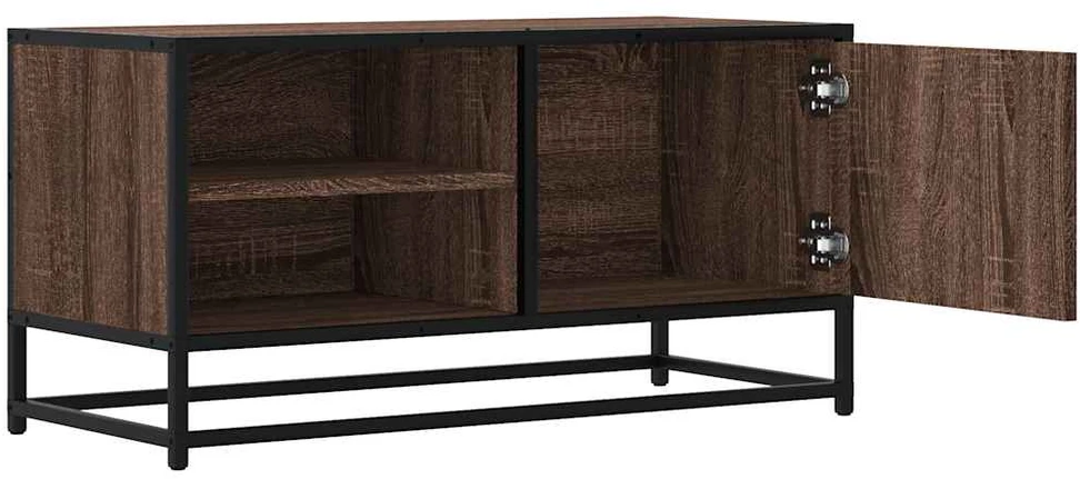 TV staliukas Televizoriaus spintelė, ruda, 80x34,5x40cm, mediena ir metalas