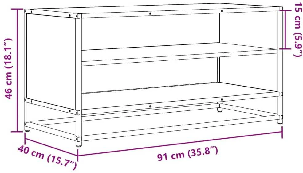 TV staliukas Televizoriaus spintelė, ruda, 91x40x46cm, mediena ir metalas