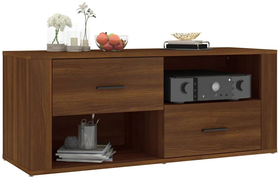 TV staliukas Televizoriaus spintelė, ruda ąžuolo, 100x35x40cm, mediena