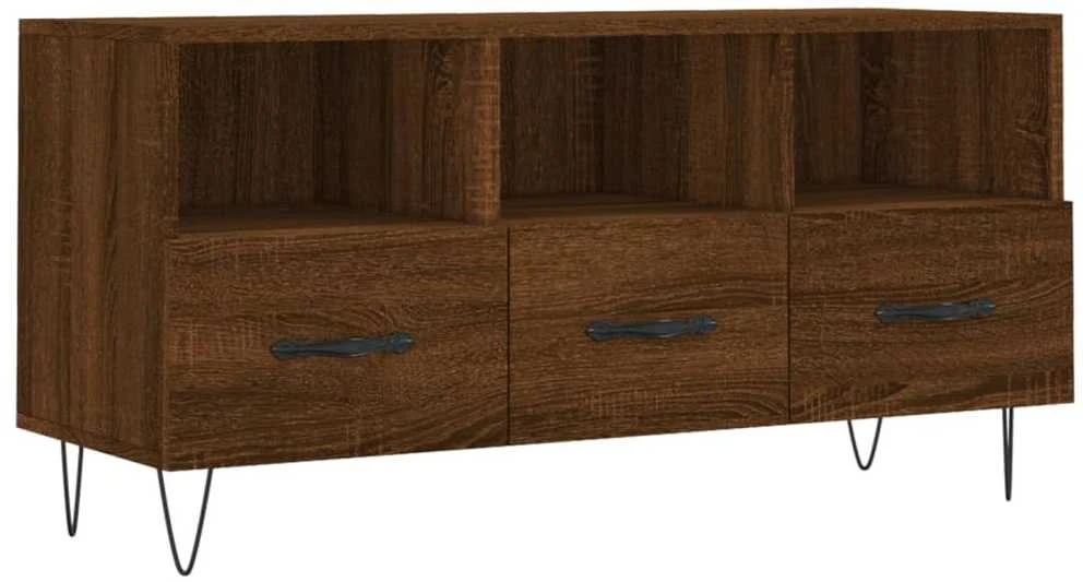 TV staliukas Televizoriaus spintelė, ruda ąžuolo, 102x36x50cm, mediena