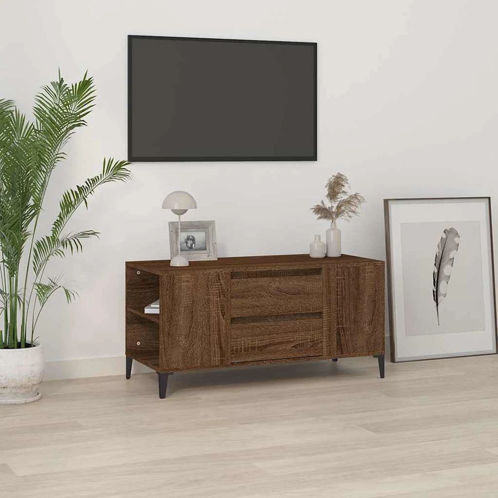 TV staliukas Televizoriaus spintelė, ruda ąžuolo, 102x44,5x50cm, mediena