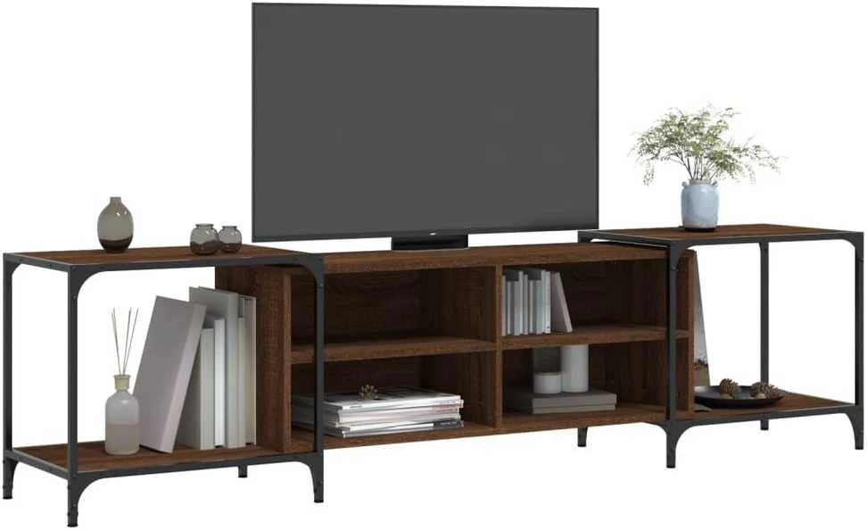 TV staliukas Televizoriaus spintelė, ruda ąžuolo, 203x37x50cm, mediena