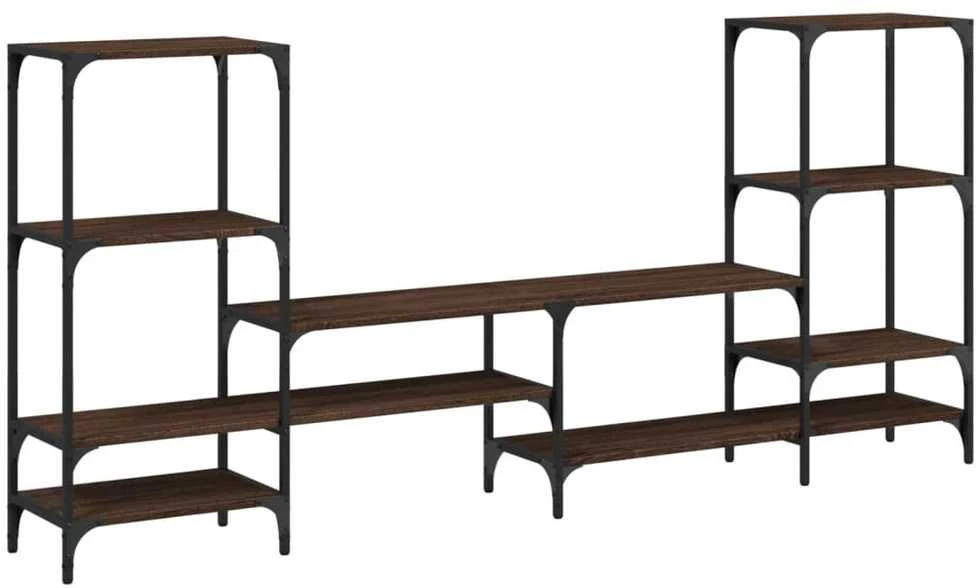TV staliukas Televizoriaus spintelė, ruda ąžuolo, 206,5x28,5x95cm, mediena