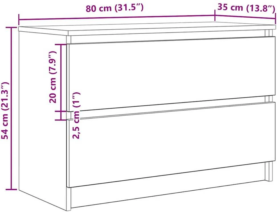 TV staliukas Televizoriaus spintelė, ruda ąžuolo, 80x35x54 cm, mediena