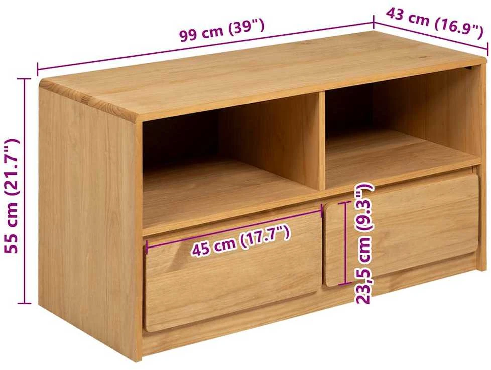 TV staliukas Televizoriaus spintelė SAUDA, ąžuolo, 99x43x55cm, pušis
