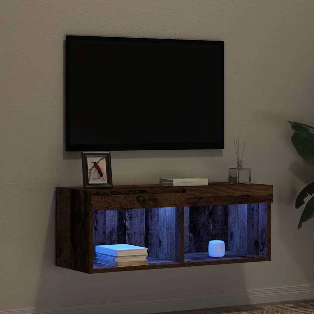TV staliukas TV spintelių komplektas 80 x 30 x 30 cm Sena mediena
