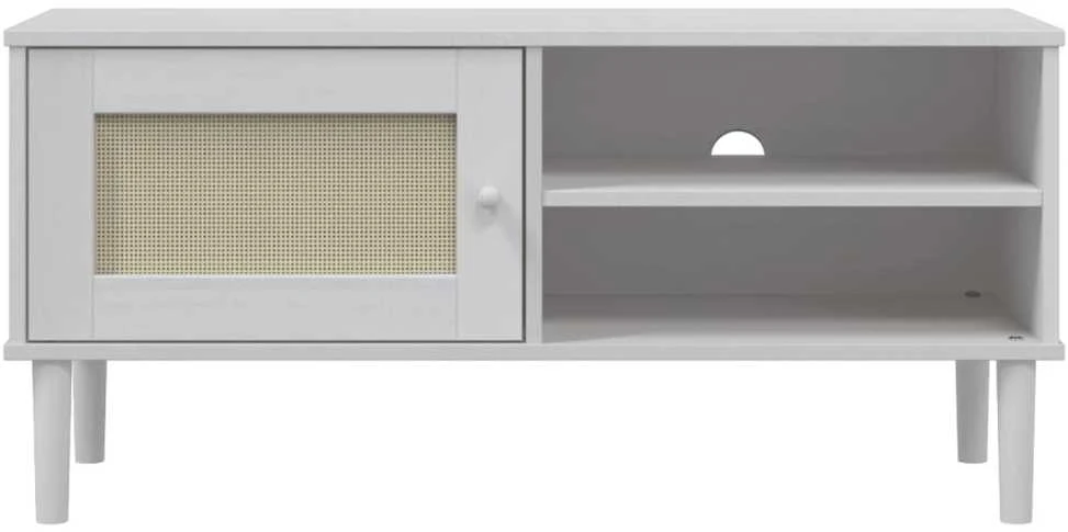TV staliukas Televizoriaus spintelė SENJA, balta, 106x40x49cm, pušis
