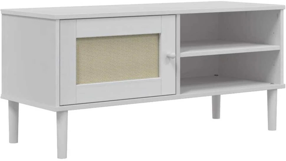 TV staliukas Televizoriaus spintelė SENJA, balta, 106x40x49cm, pušis