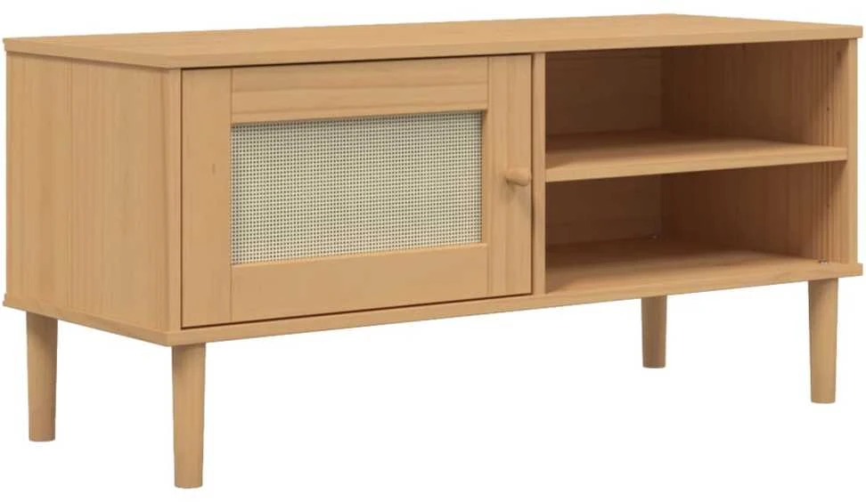 TV staliukas Televizoriaus spintelė SENJA, ruda, 106x40x49cm, pušies masyvas