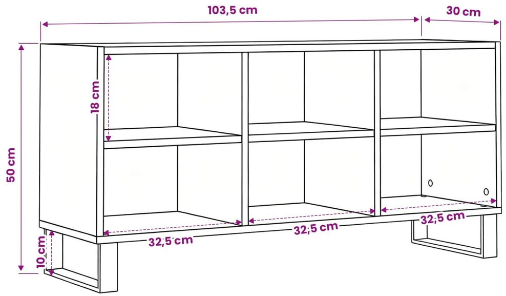TV staliukas Televizoriaus spintelė 103,5 x 30 x 50 cm Senovinis medis