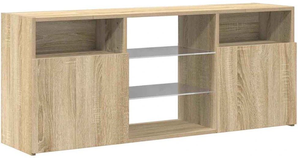 TV staliukas Televizoriaus spintelė su LED apšvietimu, ąžuolo, 120x30x50cm
