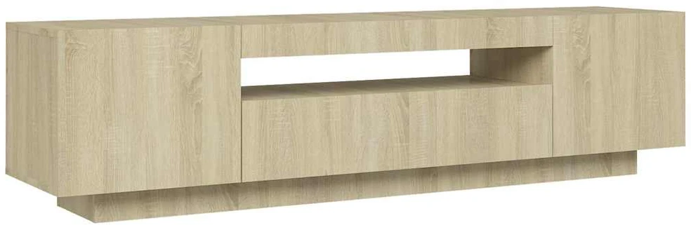 TV staliukas Televizoriaus spintelė su LED apšvietimu, ąžuolo, 160x35x40cm