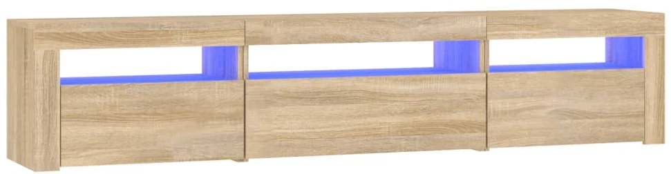 TV staliukas Televizoriaus spintelė su LED apšvietimu, ąžuolo, 195x35x40cm