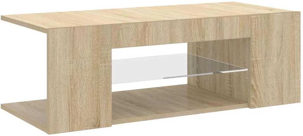 TV staliukas Televizoriaus spintelė su LED apšvietimu, ąžuolo, 90x39x30cm