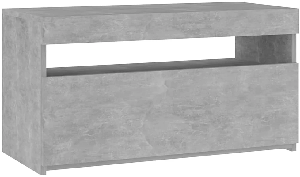 TV staliukas Televizoriaus spintelė su LED apšvietimu, betono, 75x35x40cm