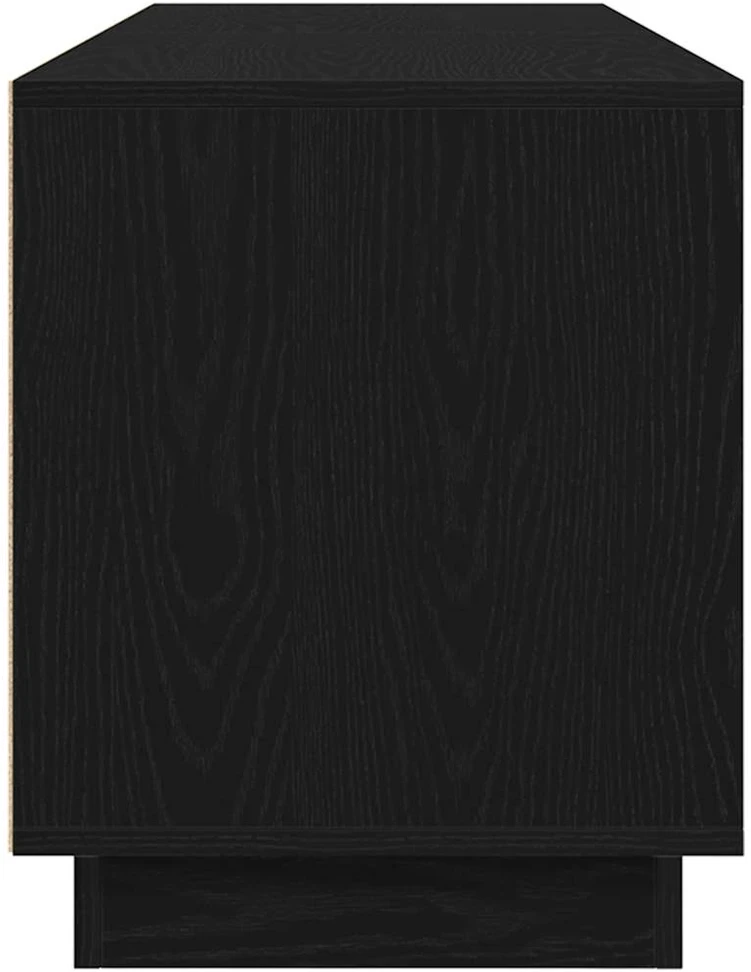 TV staliukas Televizoriaus spintelė su LED apšvietimu, juoda, 160,5x41x50 cm