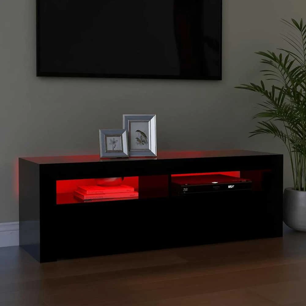 TV staliukas Televizoriaus spintelė su LED apšvietimu, juoda, 120x35x40cm