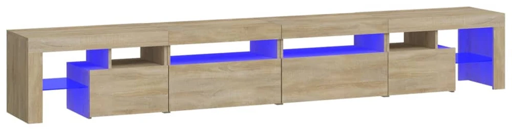 TV staliukas Televizoriaus spintelė su LED apšvietimu, ąžuolo, 260x36,5x40cm