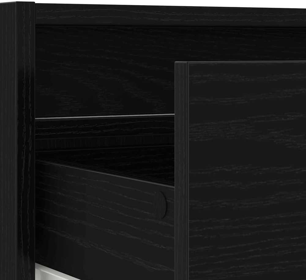 TV staliukas Televizoriaus spintelė su LED apšvietimu, juoda, 100X35,5x25 cm