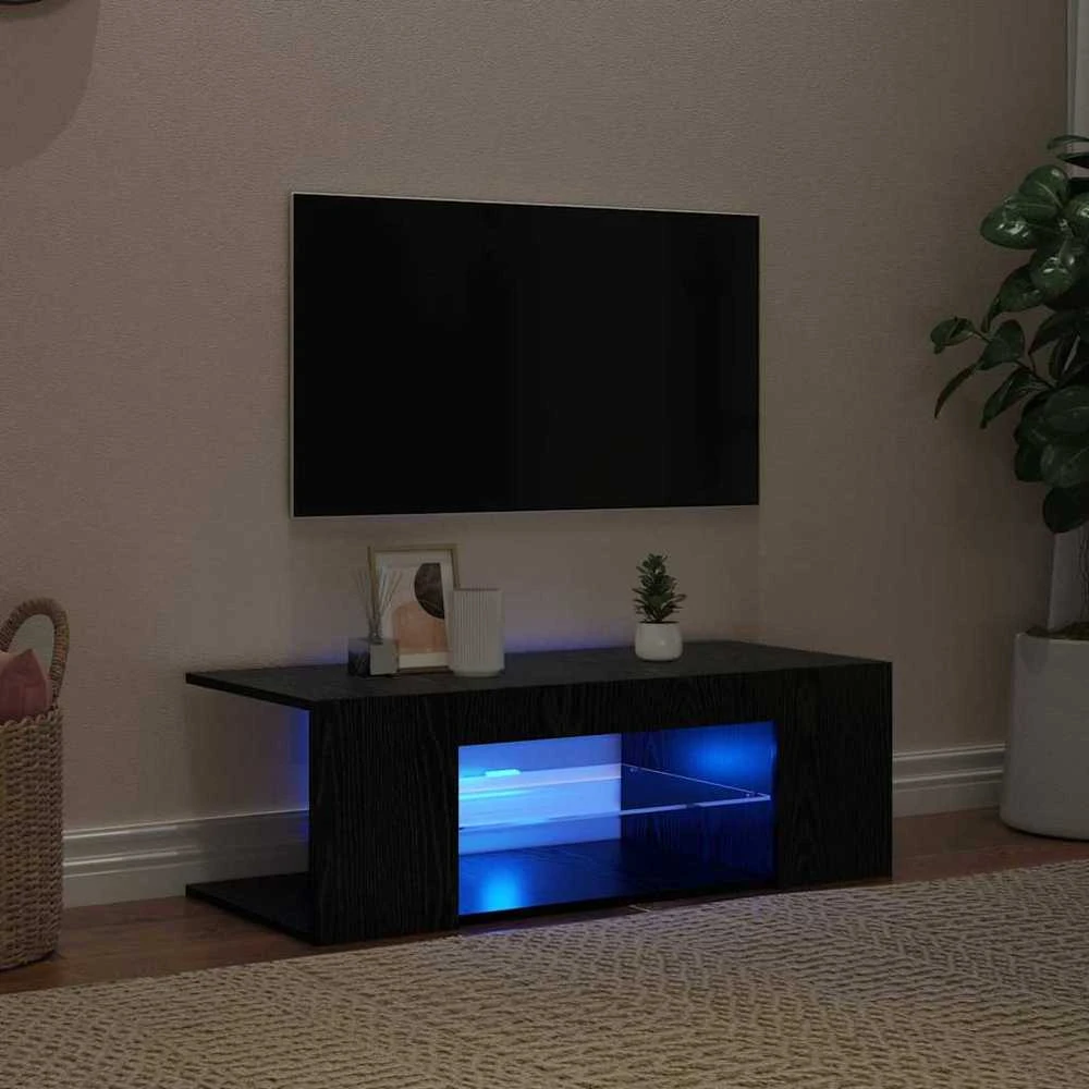 TV staliukas Televizoriaus spintelė 90 x 39 x 30 cm Juodas ąžuolas
