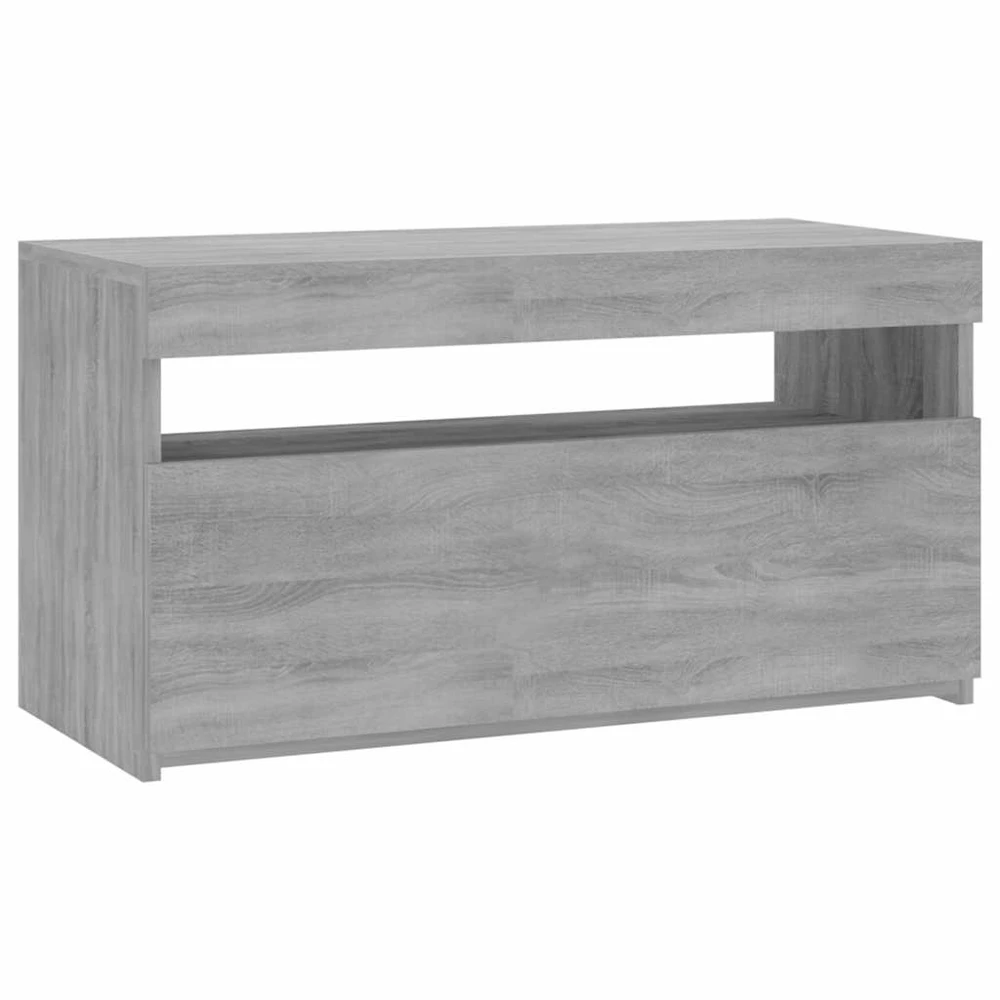 TV staliukas Televizoriaus spintelė su LED apšvietimu, pilka, 75x35x40cm