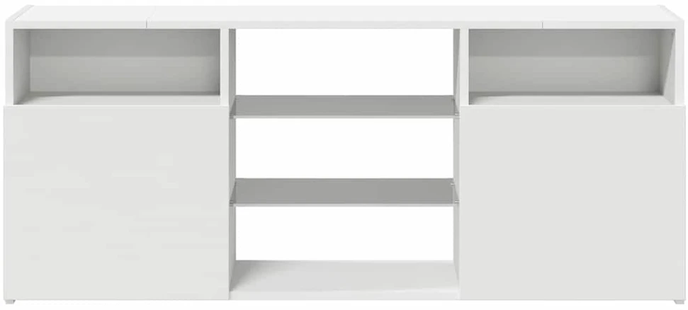 TV staliukas Televizoriaus spintelė su LED apšvietimu, balta, 120x30x50cm