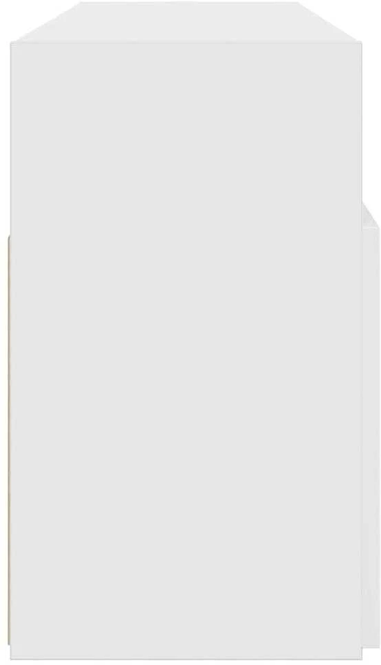 TV staliukas Televizoriaus spintelė su LED apšvietimu, balta, 120x30x50cm