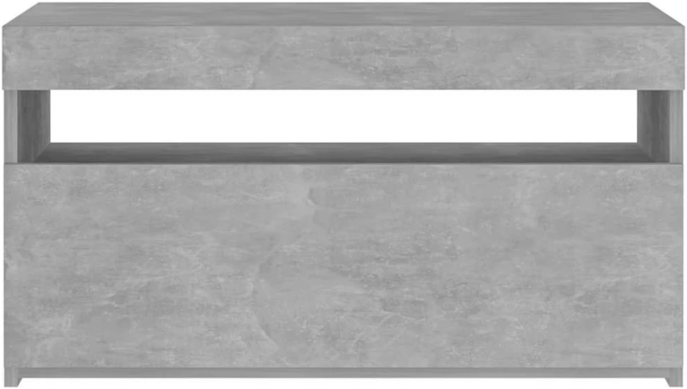 TV staliukas Televizoriaus spintelė su LED apšvietimu, betono, 75x35x40cm