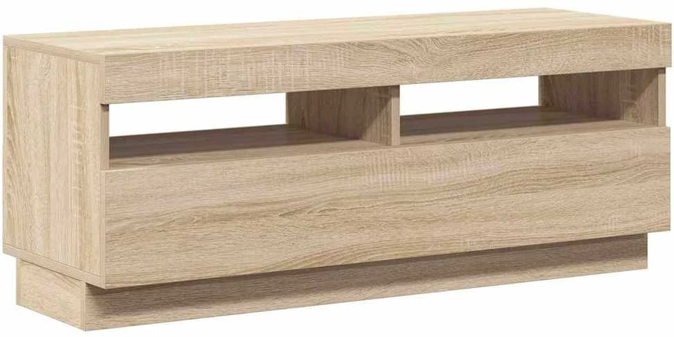 TV staliukas Televizoriaus spintelė su LED apšvietimu, ąžuolo, 100x35x40cm
