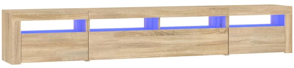 TV staliukas Televizoriaus spintelė su LED apšvietimu, ąžuolo, 240x35x40cm