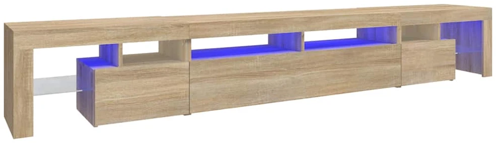 TV staliukas Televizoriaus spintelė su LED apšvietimu, ąžuolo, 260x36,5x40cm