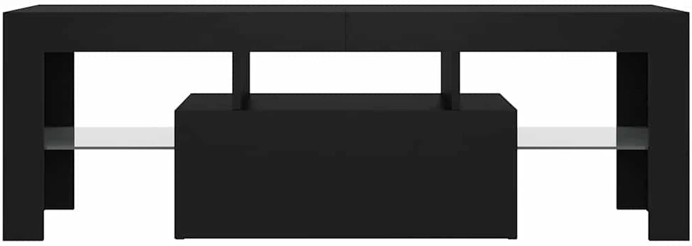 TV staliukas Televizoriaus spintelė su LED apšvietimu, juoda, 120x35x40cm