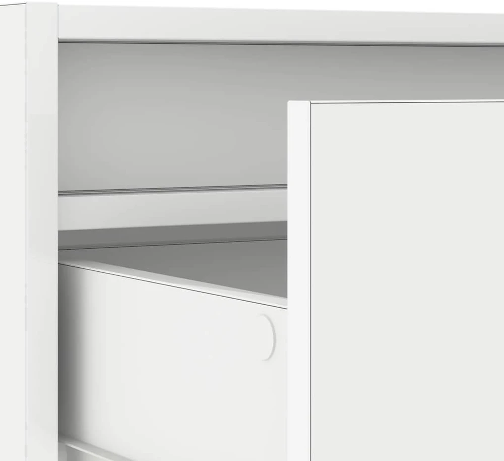TV staliukas Televizoriaus spintelė su LED apšvietimu, balta, 100X35,5x25 cm