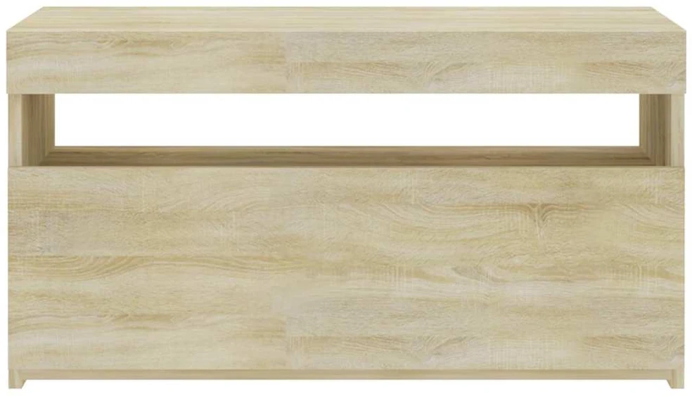 TV staliukas Televizoriaus spintelė su LED apšvietimu, ąžuolo, 75x35x40cm