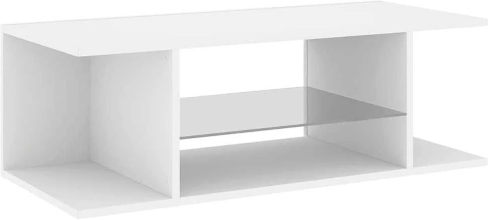 TV staliukas Televizoriaus spintelė su LED apšvietimu, balta, 90x39x30cm