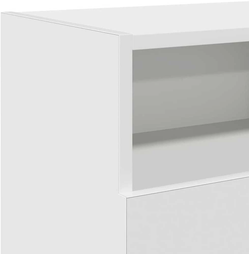 TV staliukas Televizoriaus spintelė su LED apšvietimu, balta, 120x30x50cm