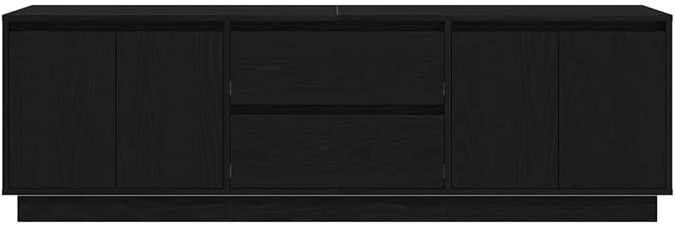 TV staliukas Televizoriaus spintelė su LED apšvietimu, juoda, 160,5x41x50 cm