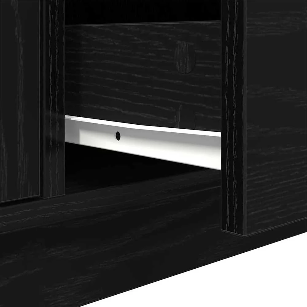 TV staliukas Televizoriaus spintelė su LED apšvietimu, juoda, 100x41x50 cm