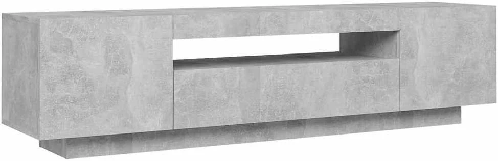 TV staliukas Televizoriaus spintelė su LED apšvietimu, pilka, 160x35x40cm