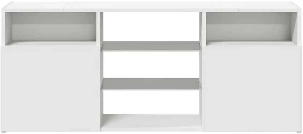 TV staliukas Televizoriaus spintelė su LED apšvietimu, balta, 120x30x50cm