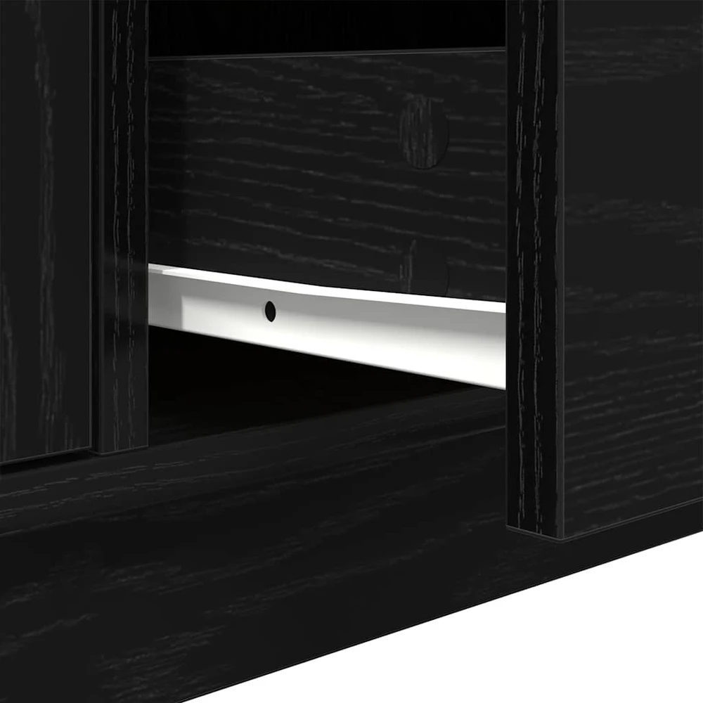 TV staliukas Televizoriaus spintelė su LED apšvietimu, juoda, 100x41x50 cm