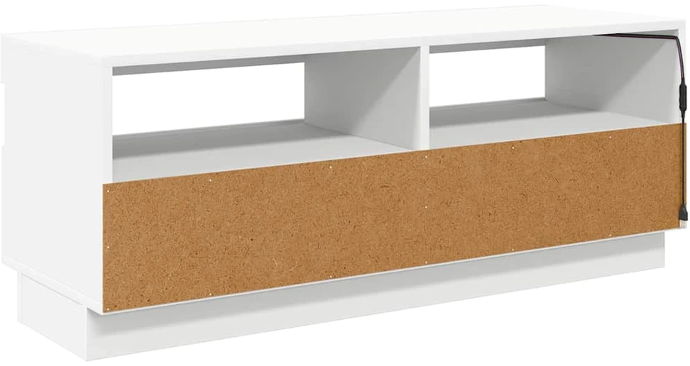 TV staliukas Televizoriaus spintelė su LED apšvietimu, balta, 100x35x40cm