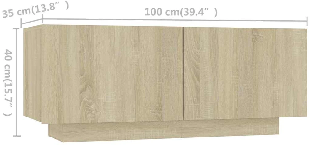 TV staliukas Televizoriaus spintelė su LED apšvietimu, ąžuolo, 200x35x40cm
