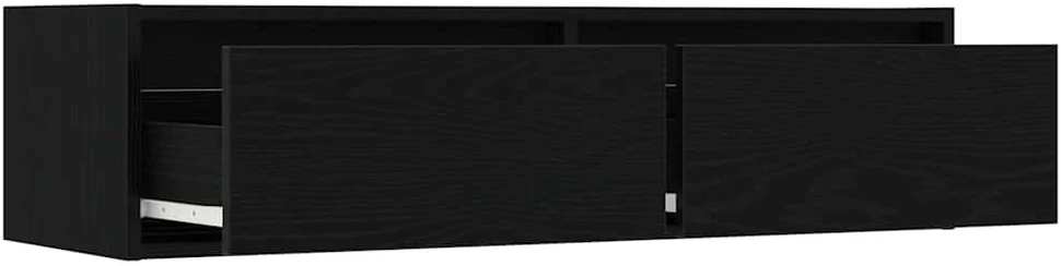 TV staliukas Televizoriaus spintelė su LED apšvietimu, juoda, 100X35,5x25 cm