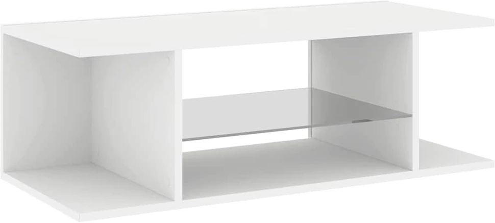 TV staliukas Televizoriaus spintelė su LED apšvietimu, balta, 90x39x30cm