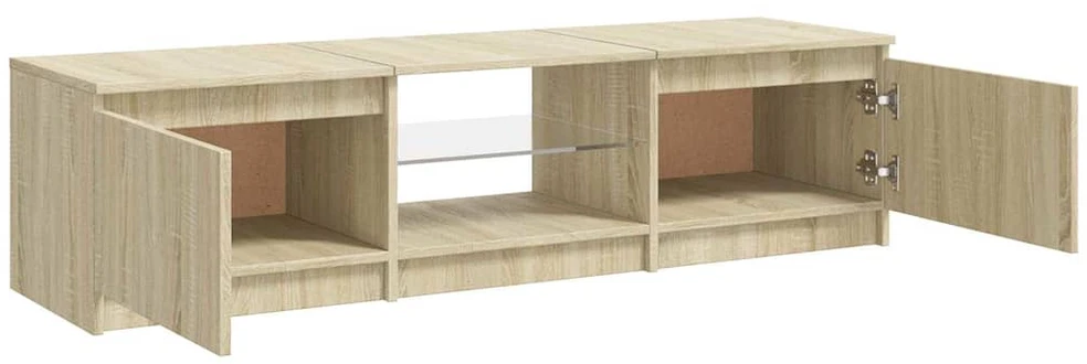 TV staliukas Televizoriaus spintelė su LED apšvietimu, ąžuolo, 140x40x35,5cm