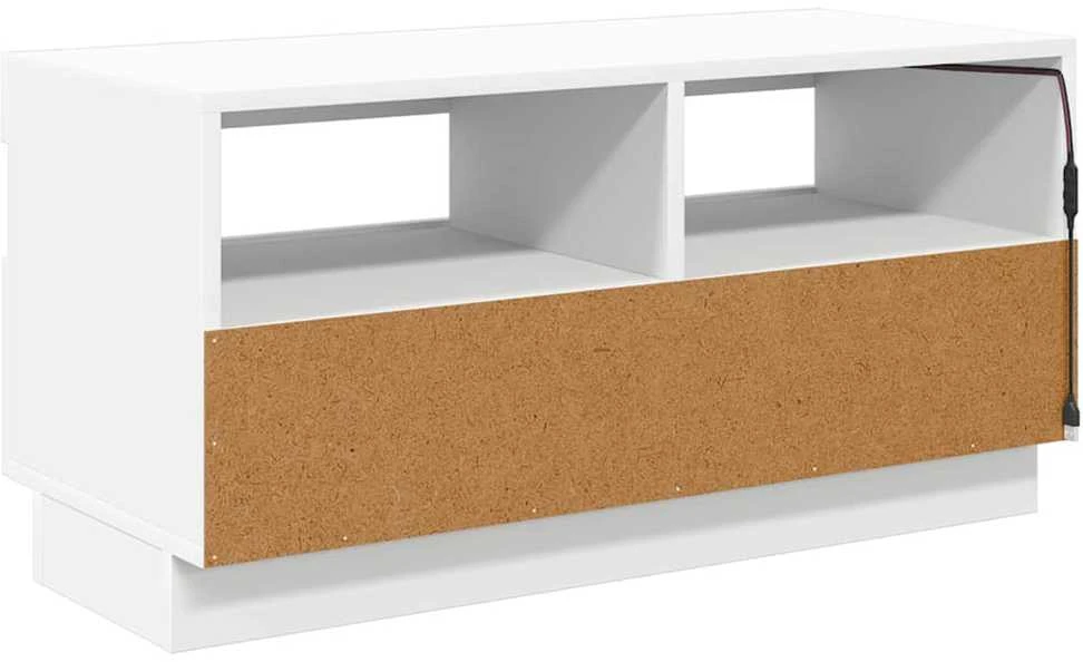 TV staliukas Televizoriaus spintelė su LED apšvietimu, balta, 80x35x40cm
