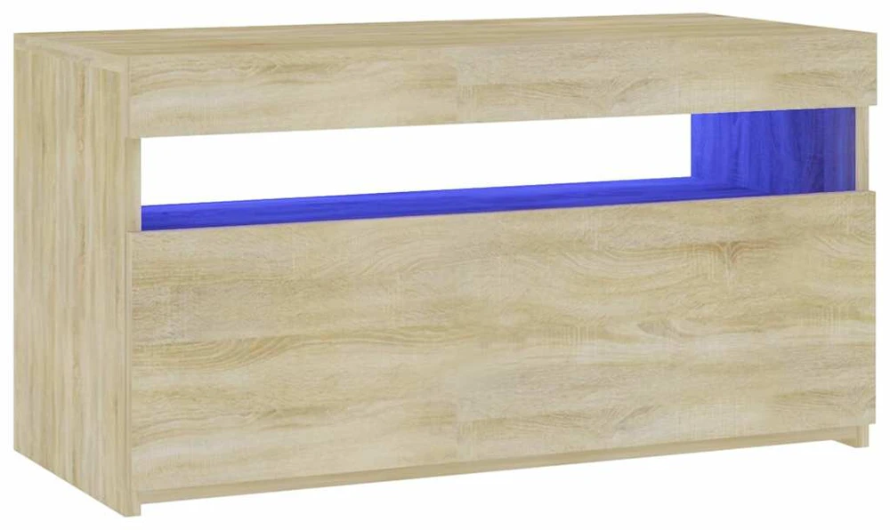 TV staliukas Televizoriaus spintelė su LED apšvietimu, ąžuolo, 75x35x40cm